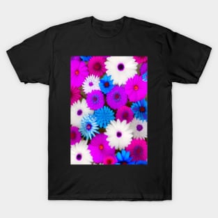 VERY PRETTY PINK AND PURPLE AND BLUE FLORAL PRINT T-Shirt